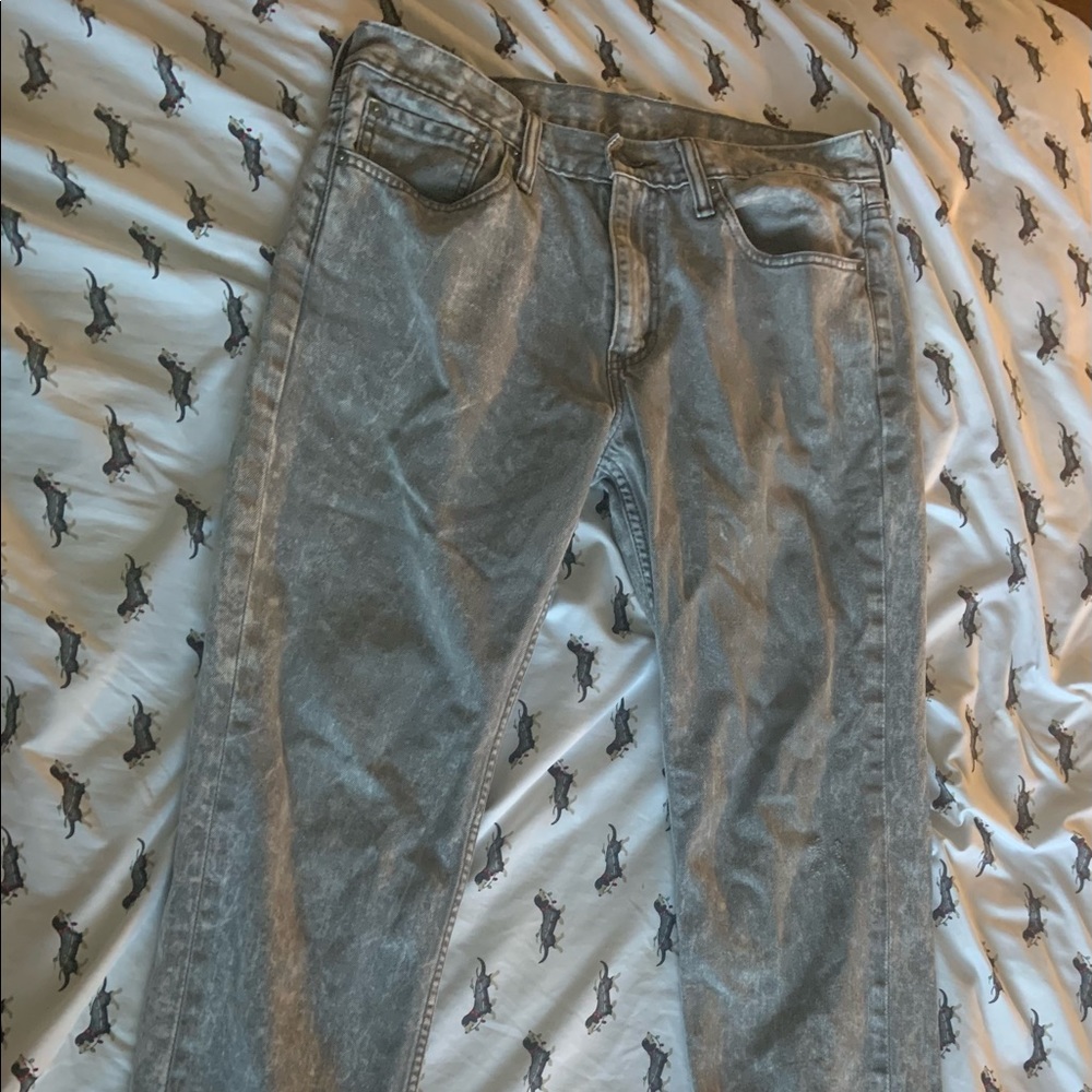 Levi’s grey acid wash jeans